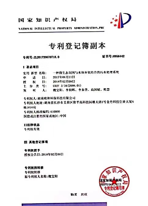 一种微生物制剂与水体补氧结合的污水处理系统